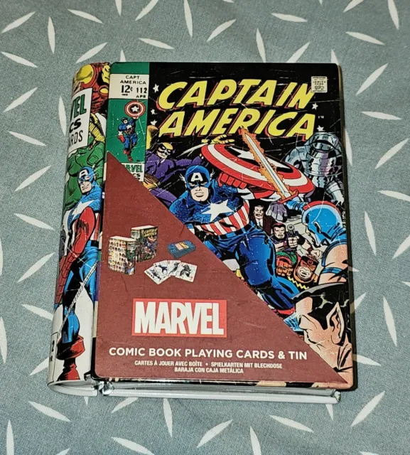 Captain America Marvel Playing Cards In A Tin Unused #GL1#