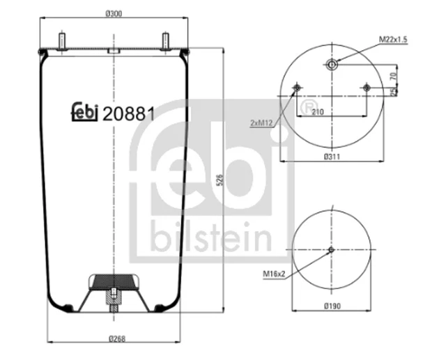 FEBI BILSTEIN Federbalg, Luftfederung 20881