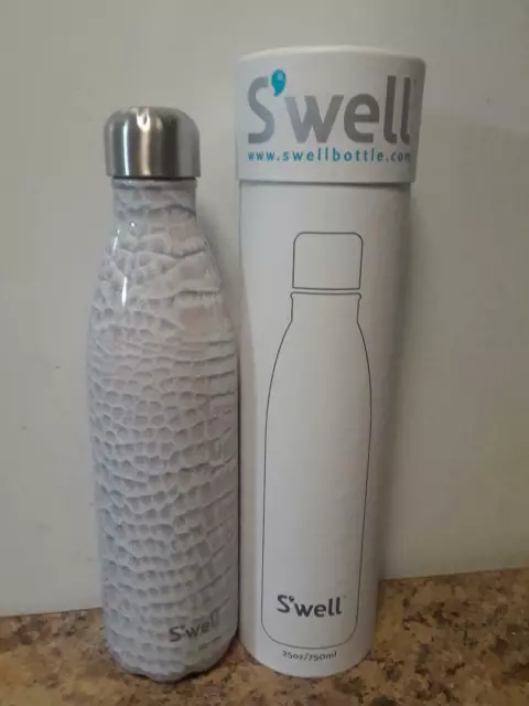 Swell Vacuum Insulated Stainless Steel water Bottle , 25oz  blanc crocodile