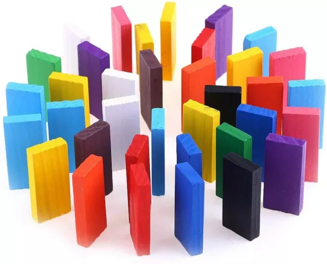 360/720 Stücke Holz Dominosteine Domino-Set Holzsteinen Gebäude Blöcke Spielzeug