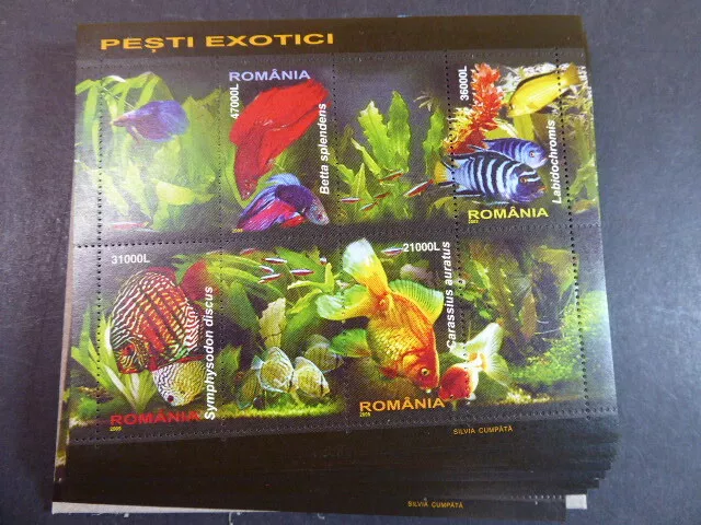 Rumänien 2005, Block "Zierfische", **/MNH, per 100, Bl.351, ME 1000,-