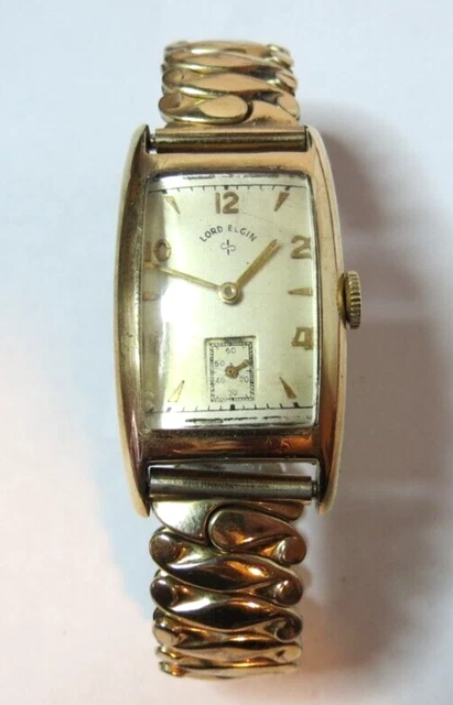 Vintage Mens Lord Elgin 21'J Case 10K Gold Filled 626 Manual Watch For Pepair