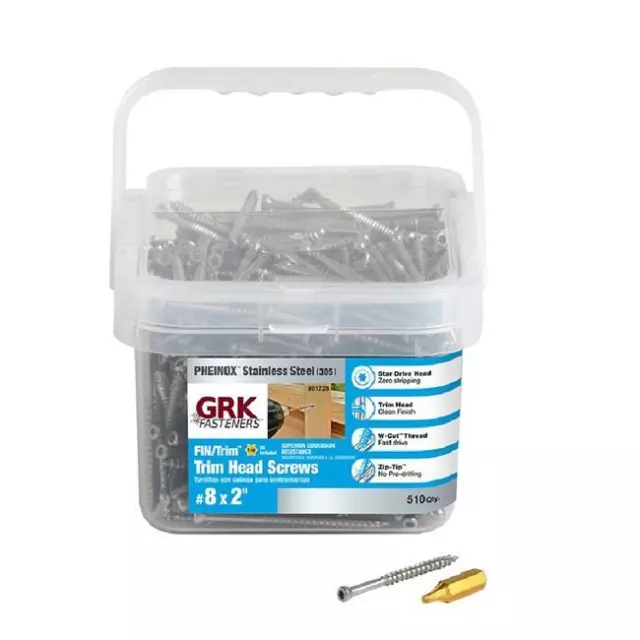 ITW Brands 4899605 No 8 x 2 in. 305 Stainless Steel Trim Head Screw