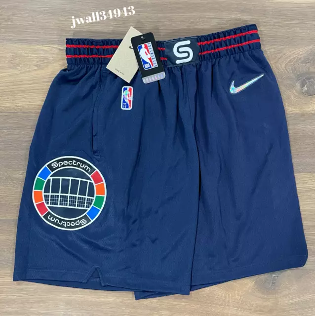 Philadelphia 76ers Team-Issued Navy Spectrum Long Sleeve Shirt from the  2021-22 NBA Season