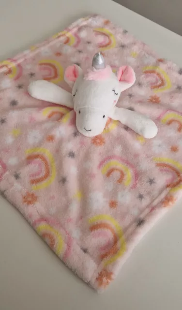 Jainco unicorn baby comforter pink rainbow plush blankie soft toy snuggle hug