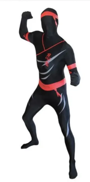 Deluxe Ninja Skintight Bodysuit Morph Suits Costume Size M, L