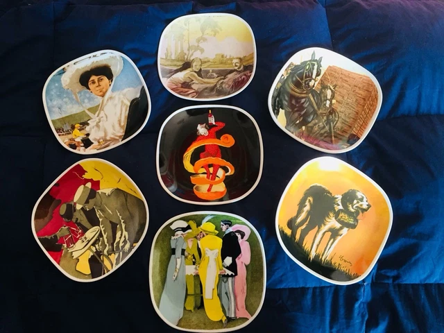 🔴 Rara Collezione Completa 7 piatti Richard Ginori per CAMPARI targa insegna