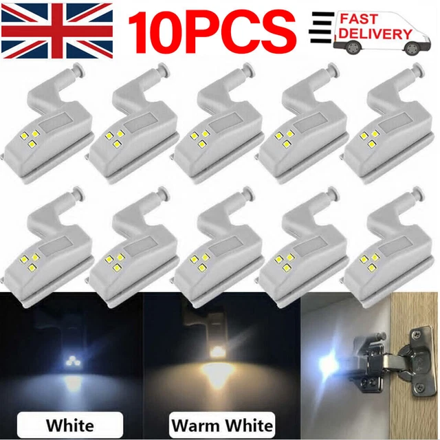 10X LED Smart Sensor Hinge Lights Kitchen Cabinet Wardrobe Closet Cupboard Light