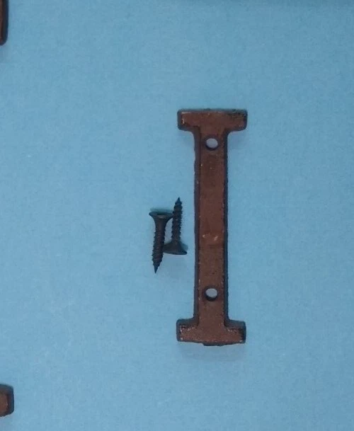 Letters I Cast Iron Rustic Look Brown 3 inch Screws House Barn Gate Wall Decore
