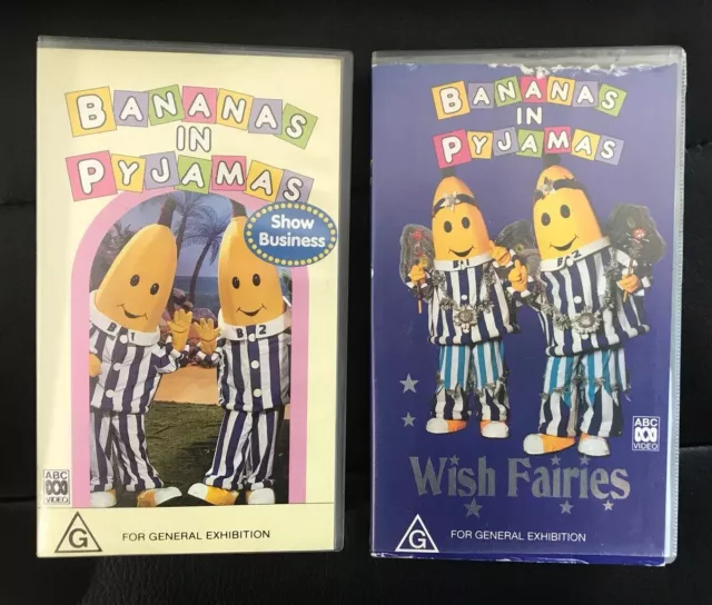 X2 BANANAS IN PYJAMAS Show Business & Wish Fairies VHS PAL Rare HTF