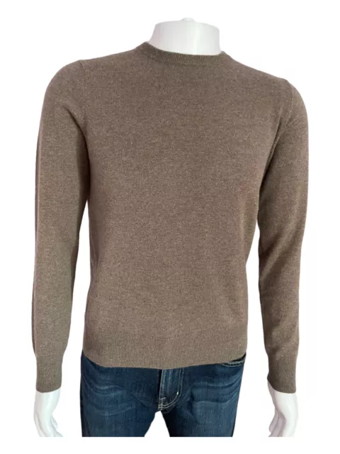 Loro Piana Quality Mens 100% Baby Cashmere CrewNeck Sweater Small Brown Rtl $950