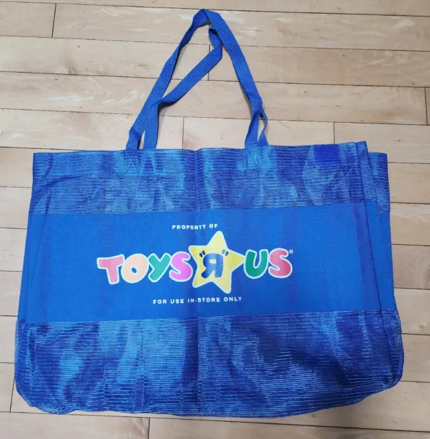 Toys "R" Us New exclusive Blue Mesh Tote Large Shopping Bag, for the Beach, Toys