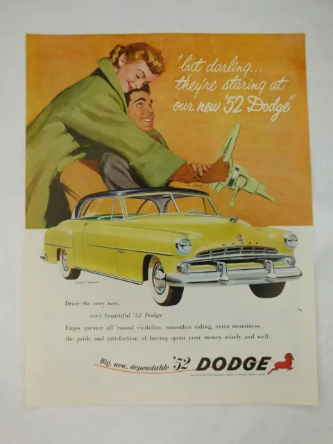 Dodge Service Motor Classic Car Man Cave Vintage Advertisement Magazine Page