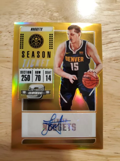 2018-19 Panini Contenders Optic Season Ticket Orange Prizm Nikola Jokic Auto /25