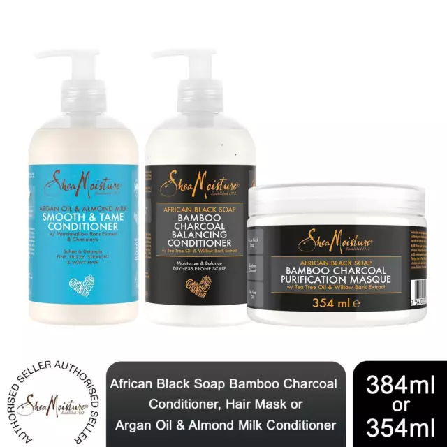 Shea Moisture Smooth & Tame or Bamboo Charcoal Conditioner 384ml or Masque 354ml