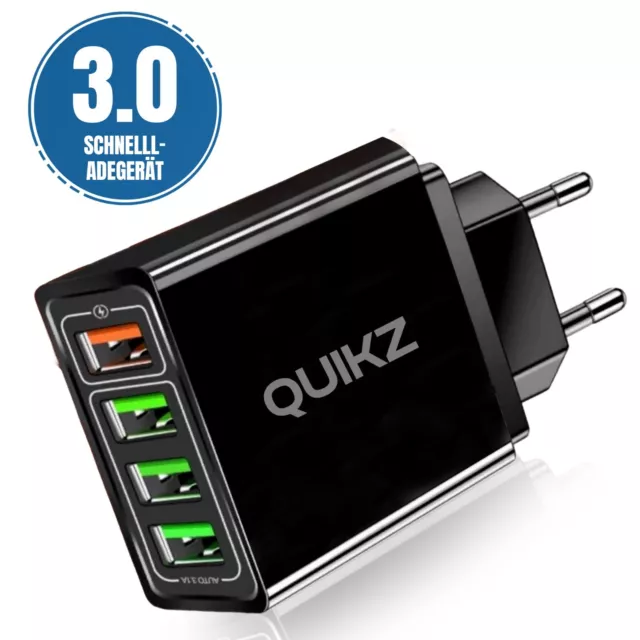 2x Schnell Ladegerät Stecker 4x USB Port 5V-3A Netzteil Adapter Für Handy Tablet 2