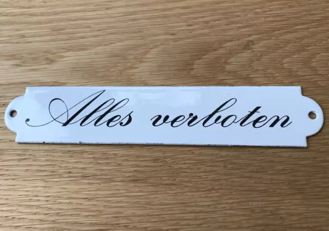 Emailschild Alles verboten Hinweisschild Schild 18cm weiß schwarz