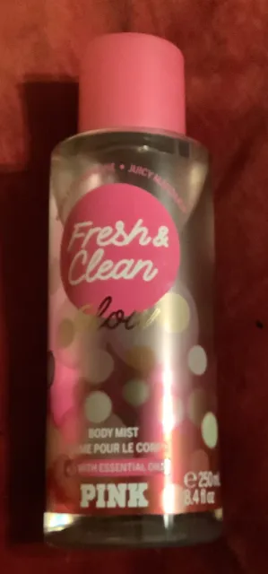 NEW Victoria's Secret PINK Fresh & Clean Glow Fragrance Body Mist Spray 8.4 oz
