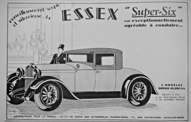 1929 Essex Super-Six 4 Models Convertible And Spider Press Advertisement