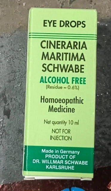 2 X Schwabe Cineraria Maritima Eye Drops Fabriqué en Allemagne sans alcool 4