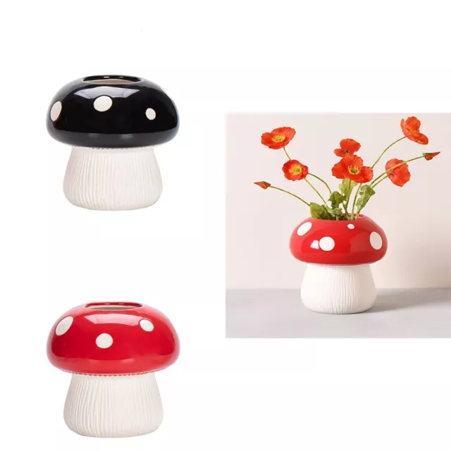 2 Pcs Mushroom Mushroom Bathroom Decor 2 Colours Ceramic Vase  Bathroom