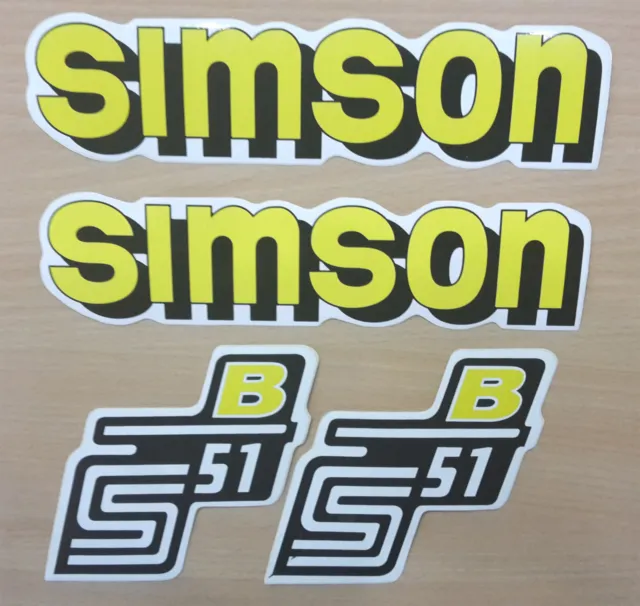 Aufkleber Set Satz Klebefolie Simson S51 B gelb / schwarz Tank Seitendeckel