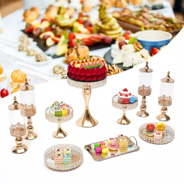 Cake Cupcake Dessert Holder Display 10Pcs Kit Metal Table Stands Birthday Party