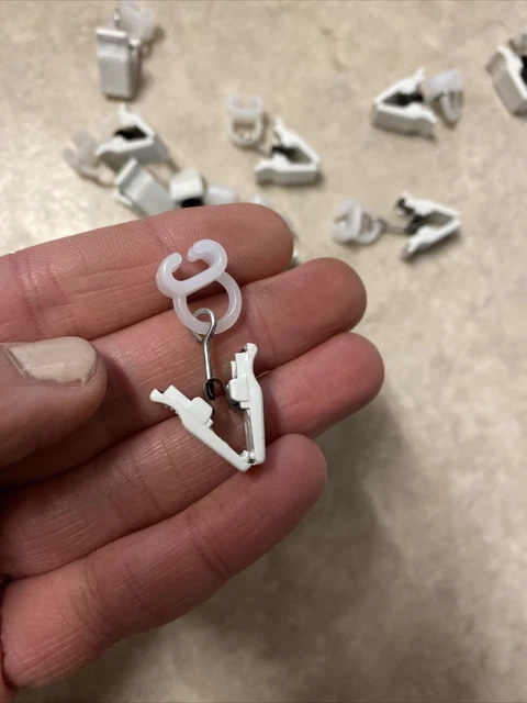 15 Pezzi SCORREVOLI SCORRITENDA IN NYLON CON PINZA SCIVOLANTI PER TENDE