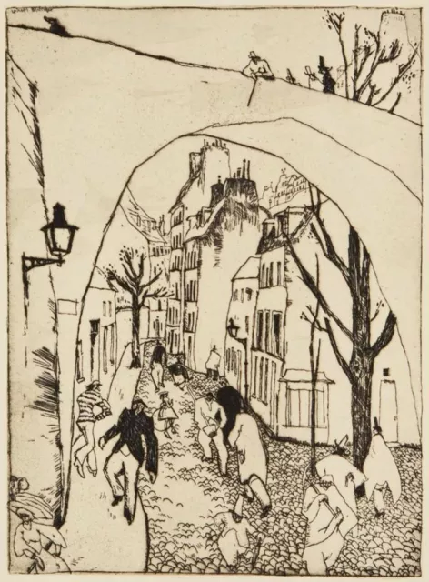 Lyonel Feininger - Die grüne Brücke - Radierung 1910