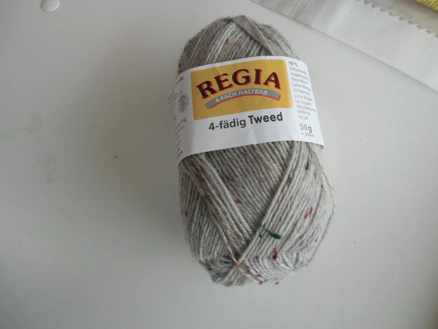 50g Regia tweed - Fb. 90 grau - 4-fach/4-fädig - Sockenwolle Schachenmayr