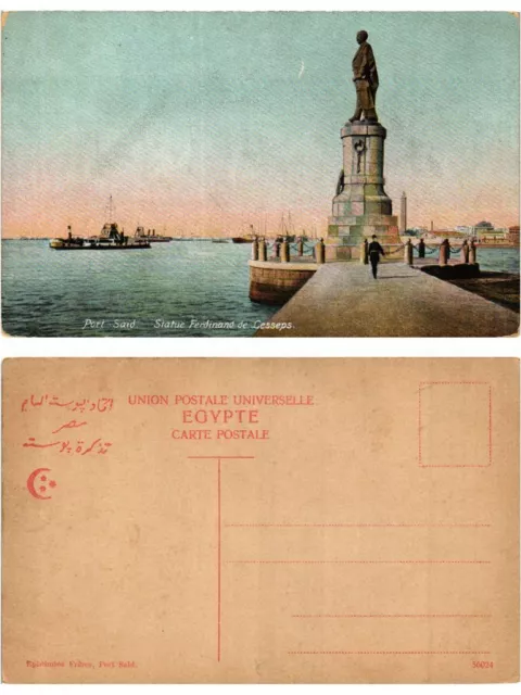 CPA AK EEGYPT PORT-SAID Statue Ferdinand de Lesseps (421350)