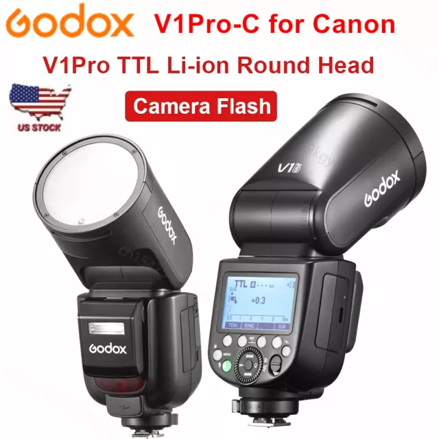 Godox V1Pro-C V1 Pro TTL Li-ion Round Head Camera Flash Light for Canon Camera