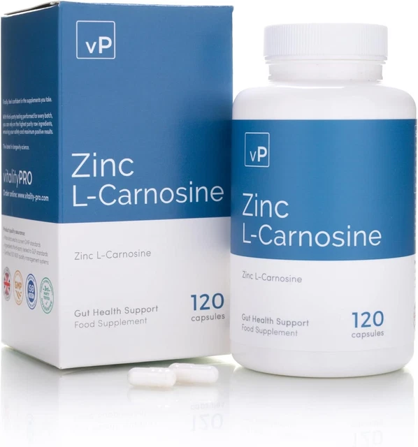 ZINC LCARNOSINE 37MG 120 Capsules Over 99 Purity Antioxidant