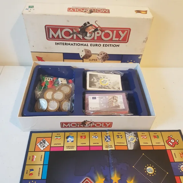 Monopoly International Euro Edition 1999 Board Game Complete