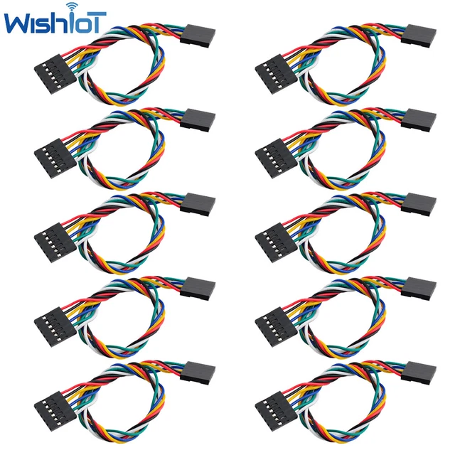 10PCS 20CM Dupont Cable 6 Pin 2.54mm Jumper Wires Female to Female For Arduino