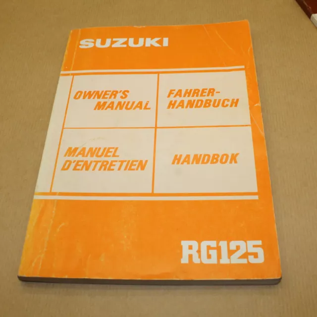 Manuel Technique D'entretien Et D'utilisation Suzuki Rg 125 1985  -