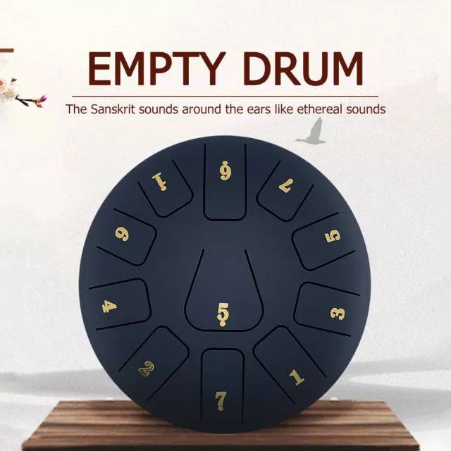 HUANGHUANG 8 Zoll StahlZungentrommel 11-Ton C Key Pan Drum Percussion Instrument