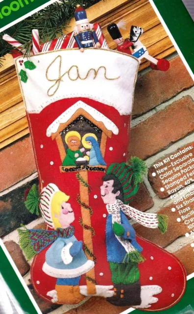 Hazlo tú mismo Kit de Medias de Fieltro Milagro de Navidad Pesebre Pesebre Bucilla 48977