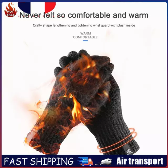 Autumn Winter Gloves Comfortable Cycling Gloves for Skiing Fishing (Black) FR