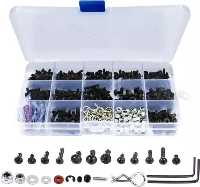 537Pcs Universal RC Screw Kit with Storage Box Screws Assortment Set, Repair