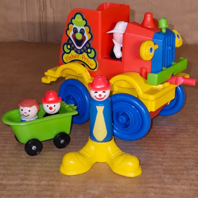 Vintage '80 Fisher-Price Little People #657 Play Family CRAZY CLOWN FIRE BRIGADE