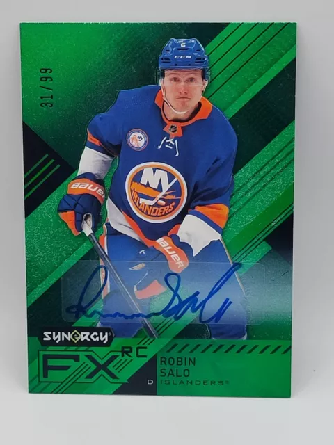 2021 Upper Deck Synergy FX RC Green /99 Robin Salo #FXR-RS Auto Islanders