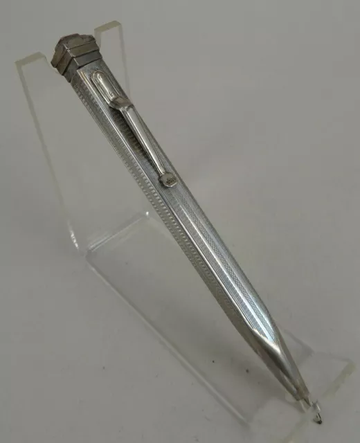 Mechanischer Bleistift typischer Art Deco Entwurf Silber um 1930 (69501)