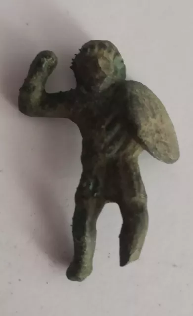 Rare Ancient Celtic Bronze Figurine Of A Warrior With Shield 200-100 B.c. 3