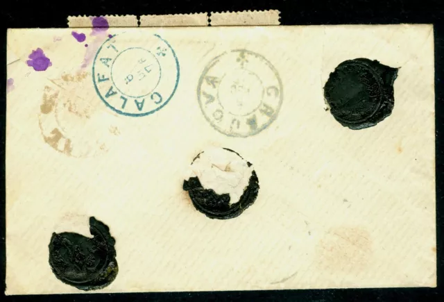 1876 Prinz Carol, Bukarest I., Bucuresti I, CALAFAT, Rumänien, 15 B. x3, Cover, Sorte 3