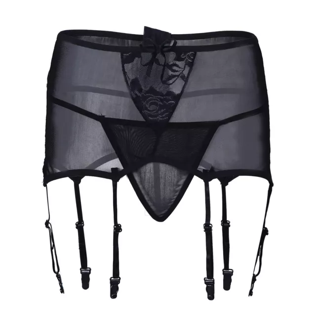 Sexy Women Lingerie Lace Mesh Panties Garter Belt Stocking G String Thong 4 09 Picclick