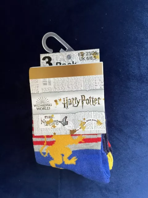 3 Paar Harry Potter Socken Grösse 23-26