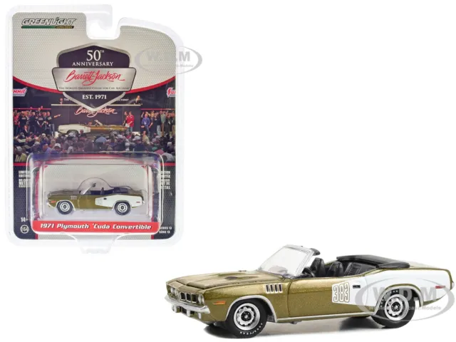 1971 Plymouth Barracuda 383 Convertible Tawny Gold 1/64 By Greenlight 37300 E