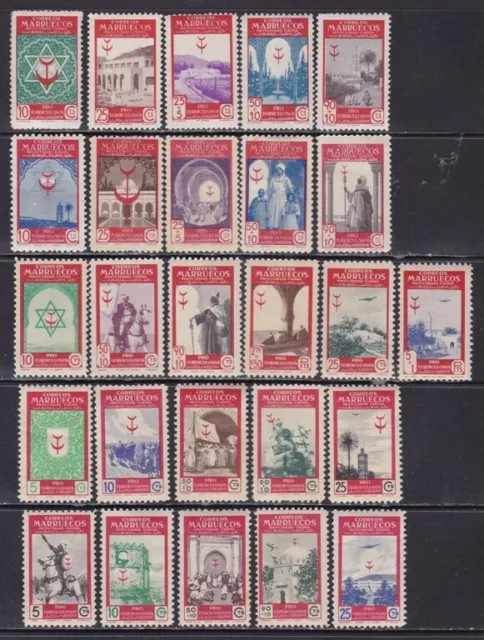 1946/1950 - España - Marruecos - Pro Tuberculosos - 5 Series Completas - MNH/MH