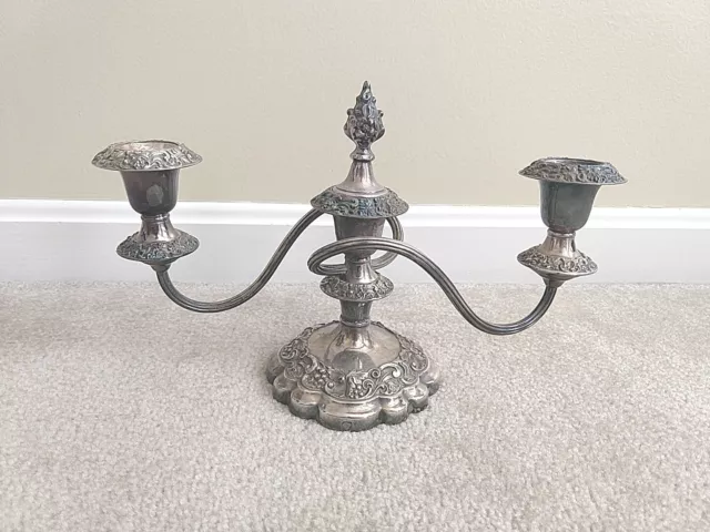 Antique Barker Ellis Silver Plate Candelabra Candle Holder Ornate